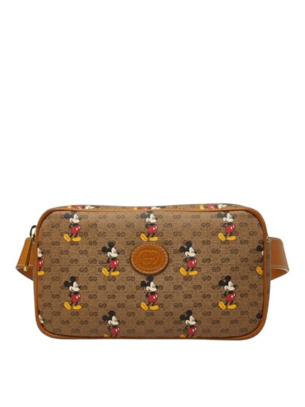 Gucci Micro GG Supreme Disney Collaboration Mickey Belt Bag Brown Leather
